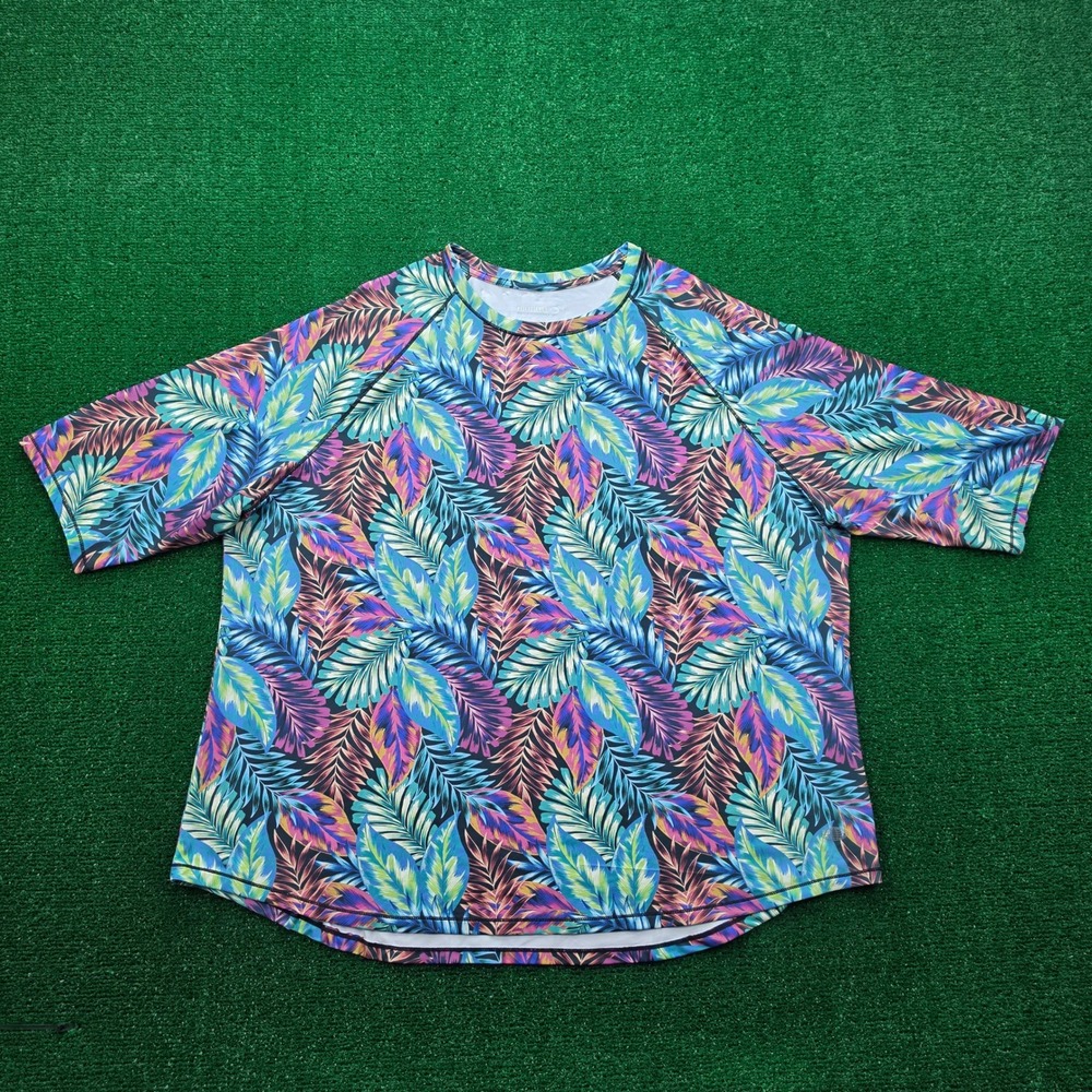Reel Legends Reel-Tec Performance Tshirt Mens 2X Tropical Palm Leaf Fishing